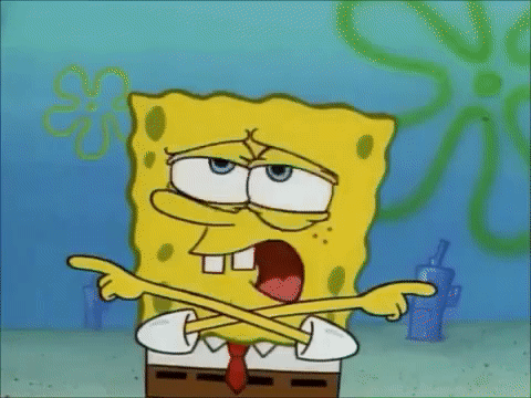 Spongebob gif with arms going in different directions
